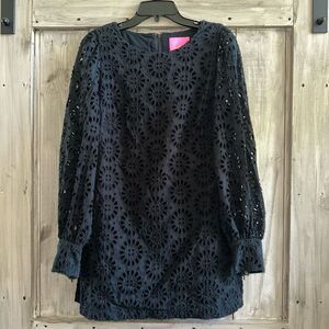 Lilly Pulitzer Aisha Eyelet Romper Onyx Dress